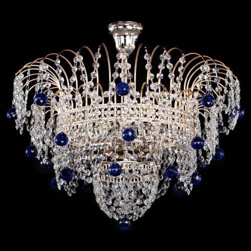 Люстра Агата Венеция №4 шар синяя в Саратове Гусь Хрустальный