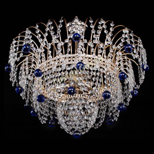 Люстра Агата Венеция №4 шар синяя в Саратове Гусь Хрустальный