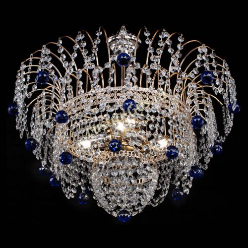 Люстра Агата Венеция №4 шар синяя в Саратове Гусь Хрустальный