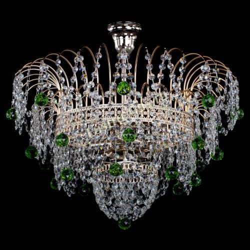 Люстра Агата Венеция №4 шар зеленая в Саратове Гусь Хрустальный