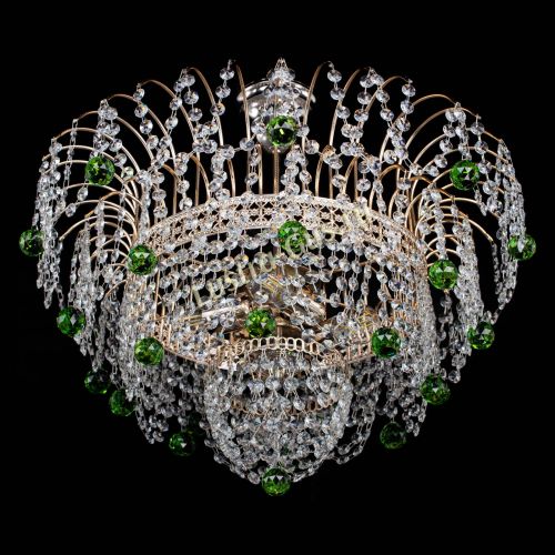 Люстра Агата Венеция №4 шар зеленая в Саратове Гусь Хрустальный