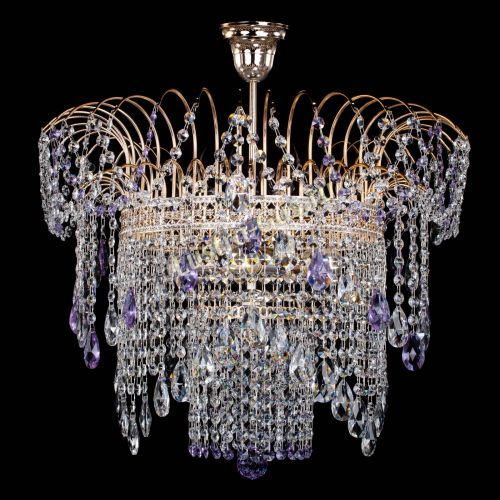 Люстра Агата Венеция №4 фиолетовая в Саратове Гусь Хрустальный