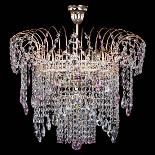 Люстра Агата Венеция №4 розовая в Саратове Гусь Хрустальный