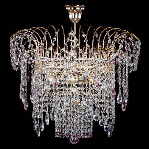 Люстра Агата Венеция №4 розовая в Саратове Гусь Хрустальный