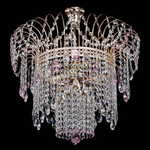 Люстра Агата Венеция №4 розовая в Саратове Гусь Хрустальный