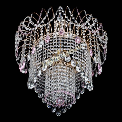 Люстра Агата Венеция №4 розовая в Саратове Гусь Хрустальный