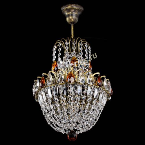 Люстра Астра №1 с подвесом под бронзу Чайная в Саратове Гусь Хрустальный