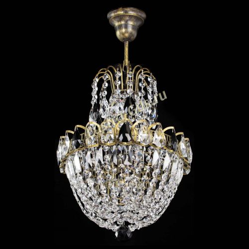 Люстра Астра №1 с подвесом под бронзу Черная в Саратове Гусь Хрустальный