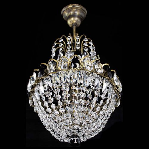 Люстра Астра №1 с подвесом под бронзу Черная в Саратове Гусь Хрустальный