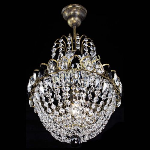 Люстра Астра №1 с подвесом под бронзу Черная в Саратове Гусь Хрустальный