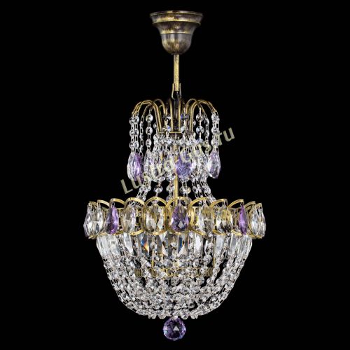 Люстра Астра №1 с подвесом под бронзу Фиолетоавя в Саратове Гусь Хрустальный
