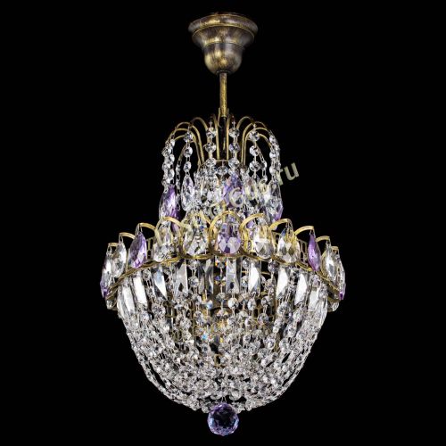 Люстра Астра №1 с подвесом под бронзу Фиолетоавя в Саратове Гусь Хрустальный