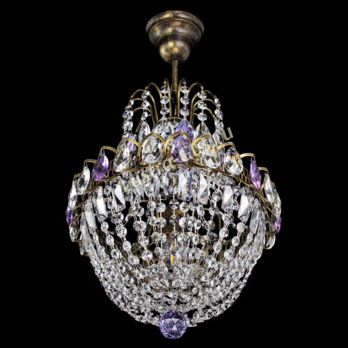 Люстра Астра №1 с подвесом под бронзу Фиолетоавя в Саратове Гусь Хрустальный