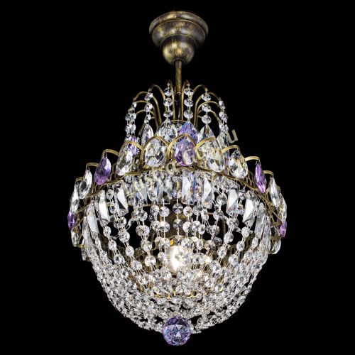 Люстра Астра №1 с подвесом под бронзу Фиолетоавя в Саратове Гусь Хрустальный