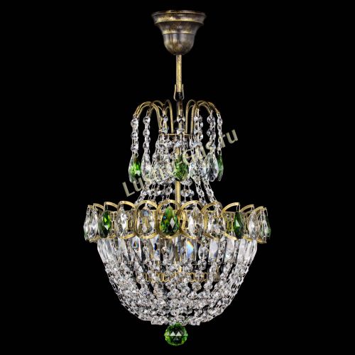 Люстра Астра №1 с подвесом под бронзу Зеленая в Саратове Гусь Хрустальный