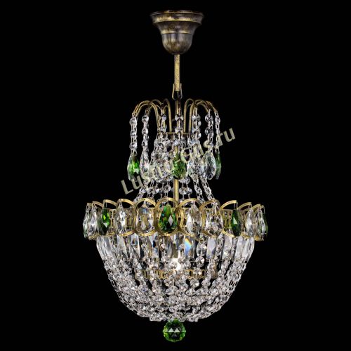 Люстра Астра №1 с подвесом под бронзу Зеленая в Саратове Гусь Хрустальный