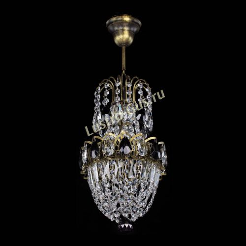 Люстра Астра №1 узкая черная под бронзу в Саратове Гусь Хрустальный