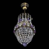 Люстра Астра №1 узкая фиолетовая под бронзу в Саратове