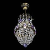 Люстра Астра №1 узкая фиолетовая под бронзу в Саратове