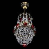 Люстра Астра №1 узкая красная под бронзу в Саратове