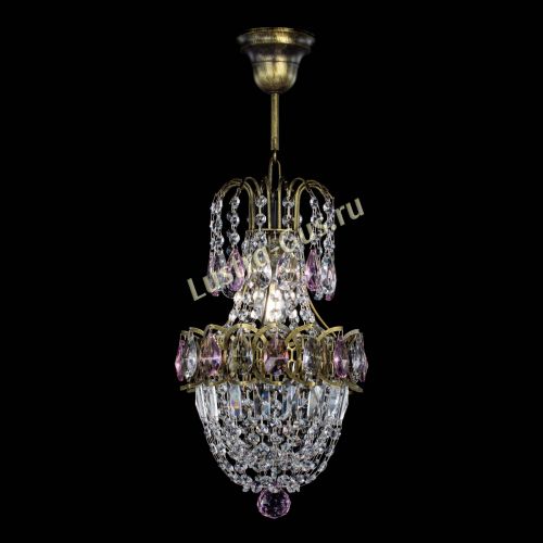 Люстра Астра №1 узкая розовая под бронзу в Саратове Гусь Хрустальный