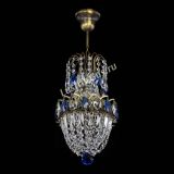 Люстра Астра №1 узкая синяя под бронзу в Саратове