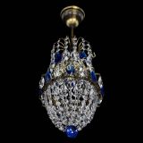 Люстра Астра №1 узкая синяя под бронзу в Саратове