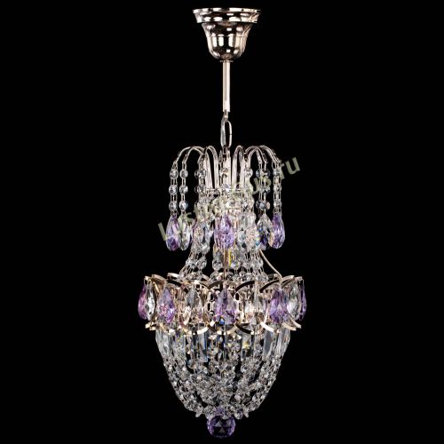 Люстра Астра №1 узкая фиолетовая в Саратове Гусь Хрустальный