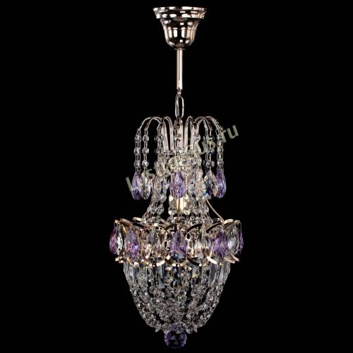 Люстра Астра №1 узкая фиолетовая в Саратове Гусь Хрустальный