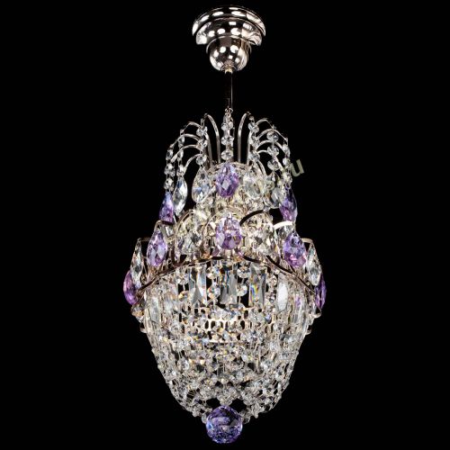 Люстра Астра №1 узкая фиолетовая в Саратове Гусь Хрустальный