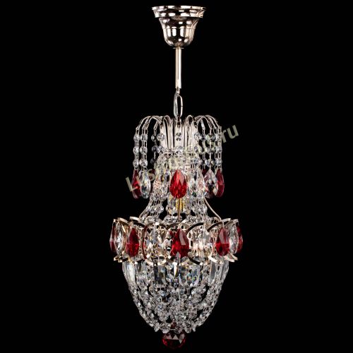 Люстра Астра №1 узкая красная в Саратове Гусь Хрустальный