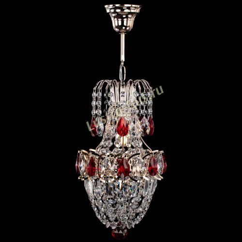 Люстра Астра №1 узкая красная в Саратове Гусь Хрустальный