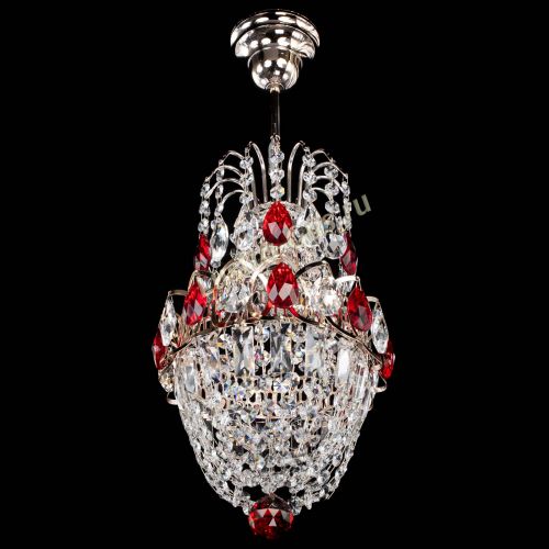 Люстра Астра №1 узкая красная в Саратове Гусь Хрустальный
