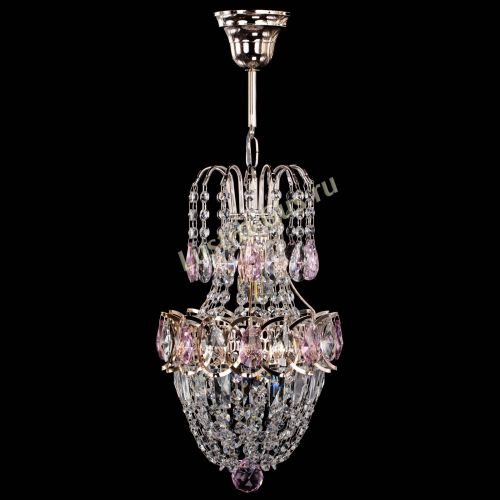 Люстра Астра №1 узкая розовая в Саратове Гусь Хрустальный