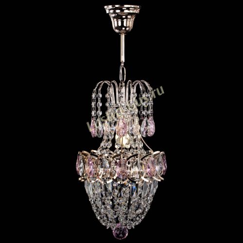 Люстра Астра №1 узкая розовая в Саратове Гусь Хрустальный