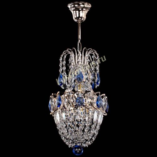 Люстра Астра №1 узкая синяя в Саратове Гусь Хрустальный