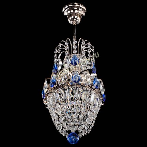 Люстра Астра №1 узкая синяя в Саратове Гусь Хрустальный