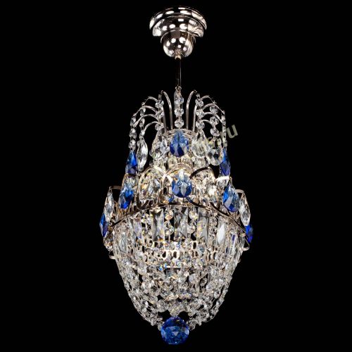 Люстра Астра №1 узкая синяя в Саратове Гусь Хрустальный
