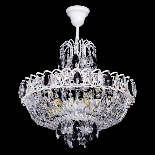 Люстра Астра Белая с подвесом черная в Саратове Гусь Хрустальный