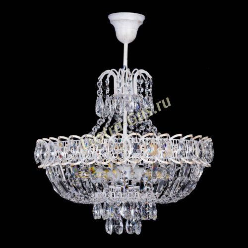 Люстра Астра Белая с подвесом в Саратове Гусь Хрустальный