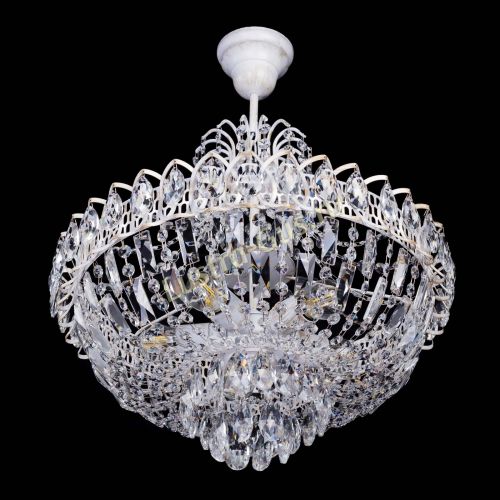 Люстра Астра Белая с подвесом в Саратове Гусь Хрустальный