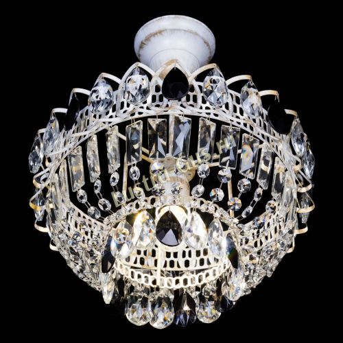 Люстра Астра Бутон №1 Черная - белая с подвесом в Саратове Гусь Хрустальный