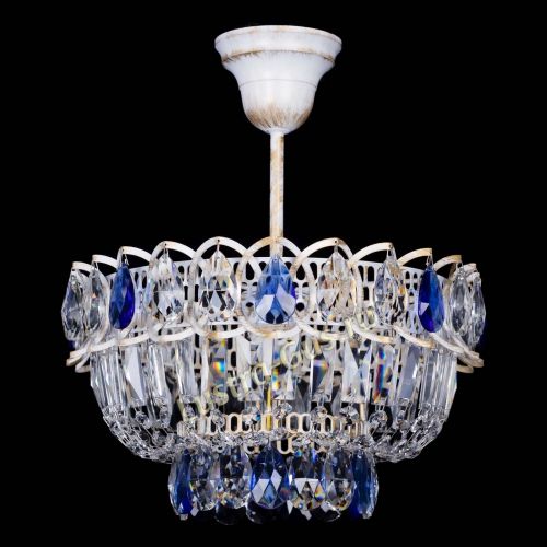 Люстра Астра Бутон №1 Синяя - белая с подвесом в Саратове Гусь Хрустальный