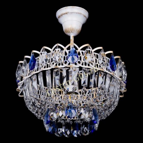 Люстра Астра Бутон №1 Синяя - белая с подвесом в Саратове Гусь Хрустальный