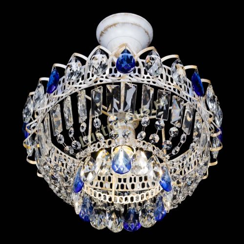 Люстра Астра Бутон №1 Синяя - белая с подвесом в Саратове Гусь Хрустальный