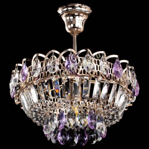 Люстра Астра Бутон №1 с подвесом Фиолетовая в Саратове Гусь Хрустальный