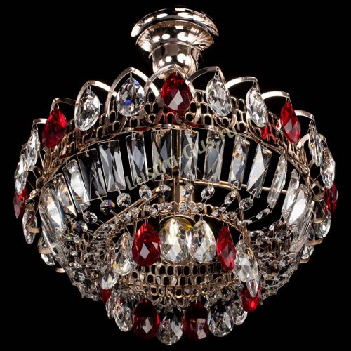 Люстра Астра Бутон №1 с подвесом Красная в Саратове Гусь Хрустальный