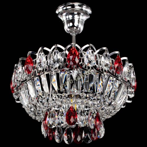 Люстра Астра Бутон №1 с подвесом Красная в Саратове Гусь Хрустальный