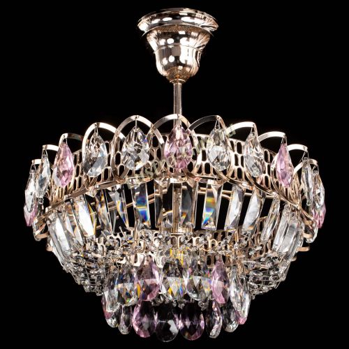 Люстра Астра Бутон №1 с подвесом Розовая в Саратове Гусь Хрустальный