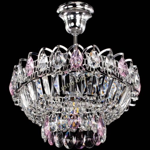 Люстра Астра Бутон №1 с подвесом Розовая в Саратове Гусь Хрустальный